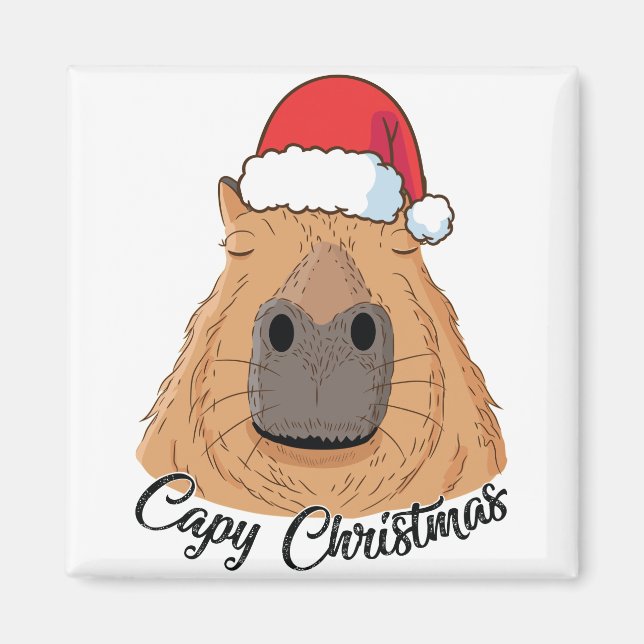 Imán Navidades Capy o Huppy Vacaciones en Capybara Sant (Frente)