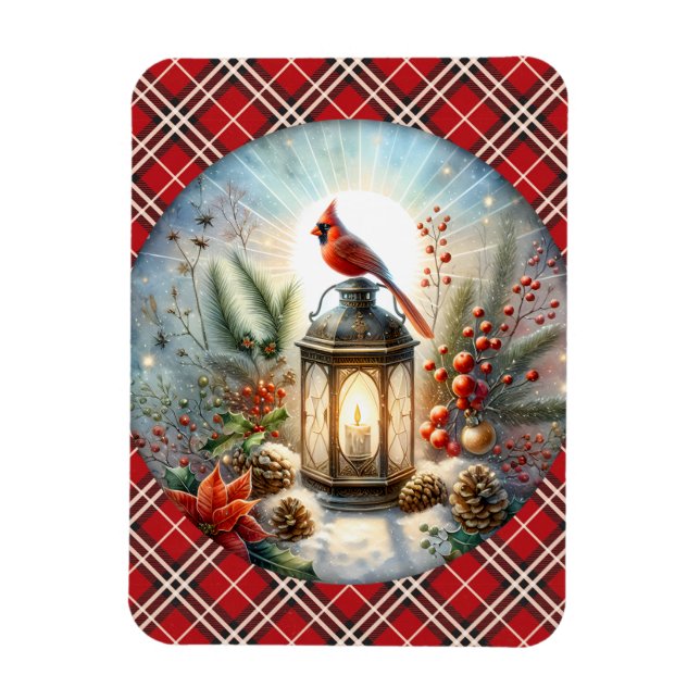 Imán Navidades Cardenal. (Vertical)