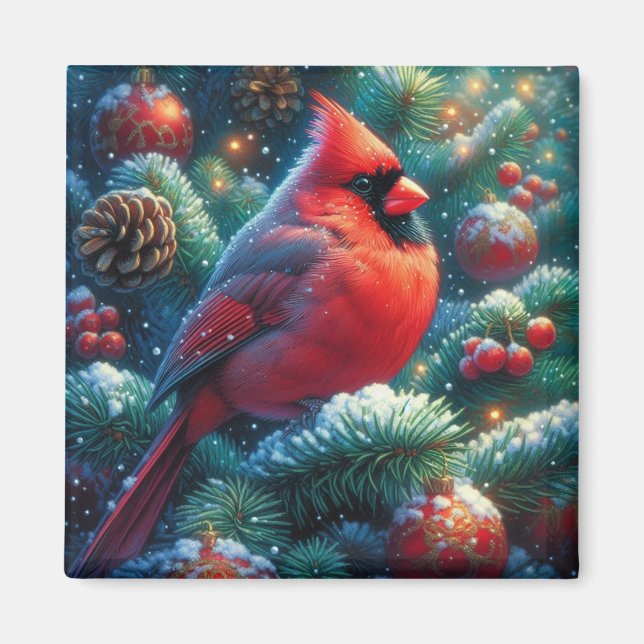 Imán Navidades/cardenal invernal (Frente)
