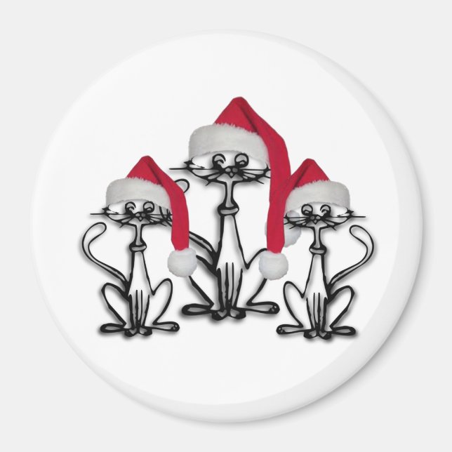 Imán Navidades Caroling Cats Joyous Fun (Frente)