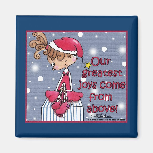 Imán Navidades Chica-Alegría desde arriba (Frente)