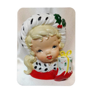 Imán Navidades Chica de la maleta de la cabeza del niño