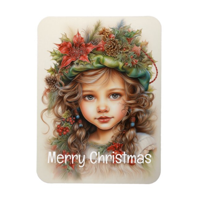 Imán Navidades Chica Personalizado 16 de 25 (Vertical)