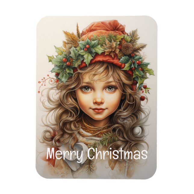 Imán Navidades Chica Personalizado 25 de 25 (Vertical)