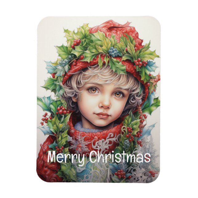 Imán Navidades Chica Personalizado 4 de 25 (Vertical)