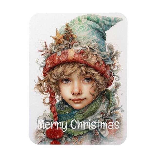 Imán Navidades Chica Personalizado 7 de 25 (Vertical)