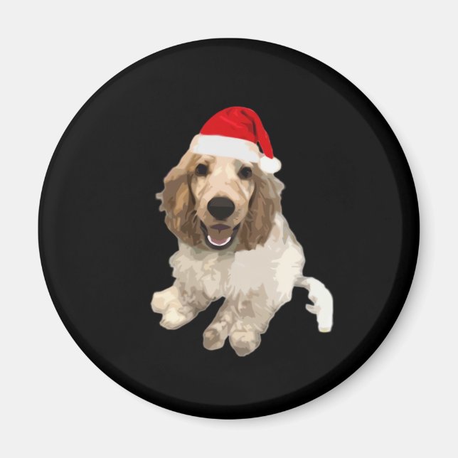 Imán Navidades Cocker Spaniel (Camiseta esencial) (Frente)