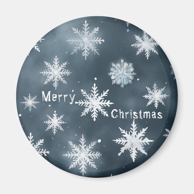 Imán Navidades copos de nieve, personalizados (Frente)