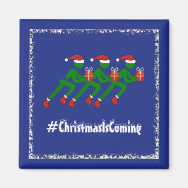 Imán Navidades corredores con regalos personalizado tex