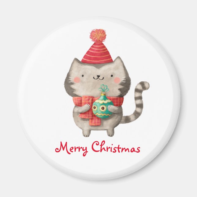 Imán Navidades cortan gato (Frente)