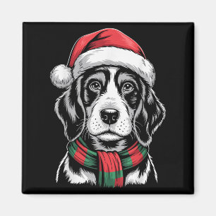 Imán Navidades Costu de Bluetick Coonhound Dog Santa Ha