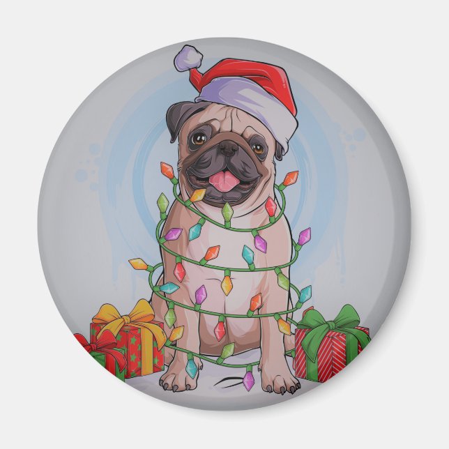 Imán Navidades Cuadros Tirar Tumblador Termal de Perro (Frente)