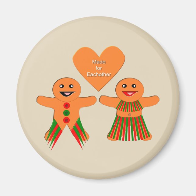 Imán Navidades Cuidados Gingerbread Pareja (Frente)
