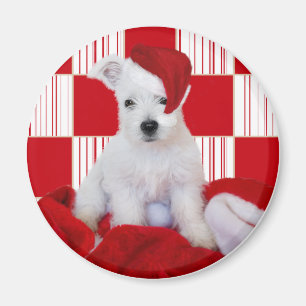 Imán Navidades Cute Westie Pup Fridge Magnet