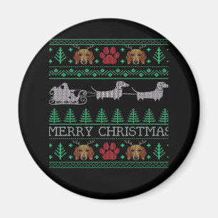 Imán Navidades Dachshund Wiener Dog Dachshund Ugly Chri