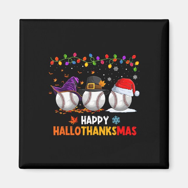 Imán Navidades de Acción de Gracias Hallotha de Béisbol (Frente)