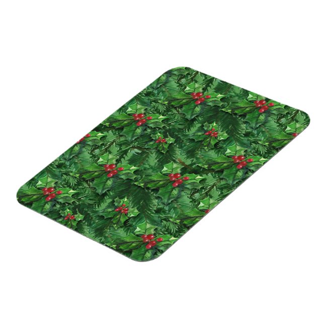 Imán Navidades de acuarela Holly Berries (Lado Izquierdo)
