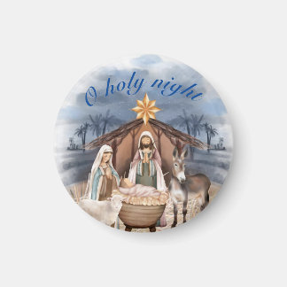 Imán Navidades de acuarela Natividad