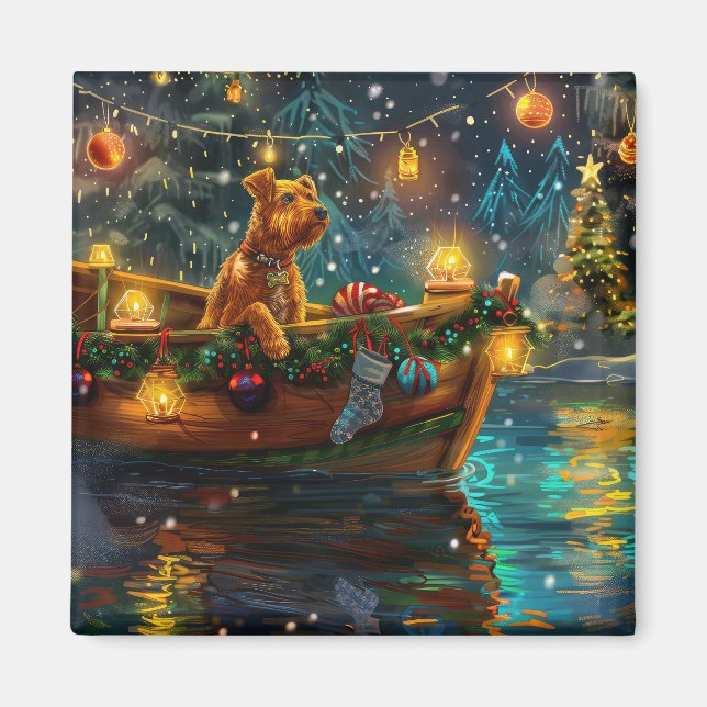 Imán Navidades de Airedale (Frente)