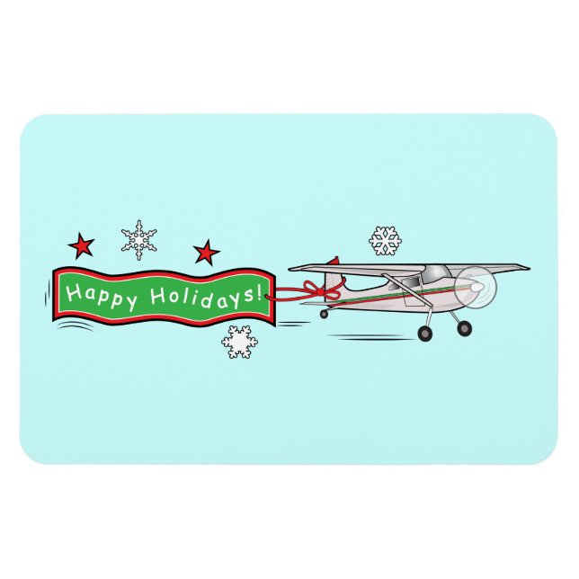 Imán Navidades de Airplane Happy Holidays (Horizontal)