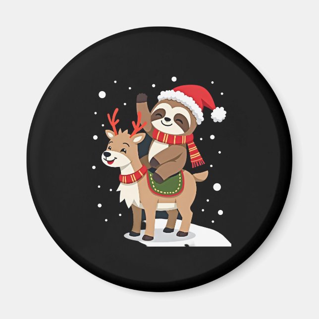 Imán Navidades de Alpaca Sloth (2) (Frente)