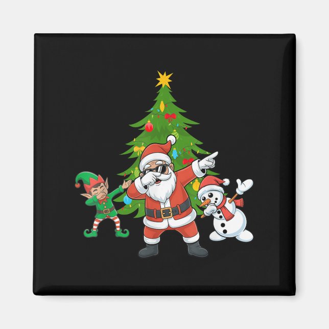 Imán Navidades de amigos de Dabbing Santa Elf Chicas de (Frente)