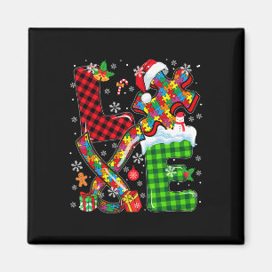 Imán Navidades de amor Autismo Conciencia Santa Puzzle