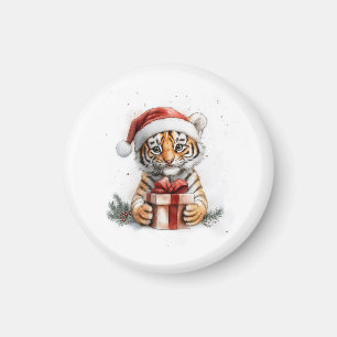 Imán Navidades de animales adorables serie Baby Tiger