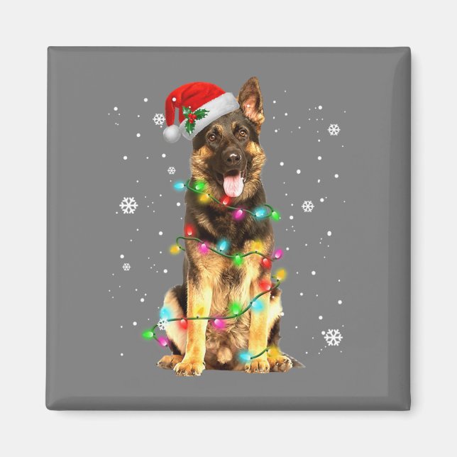 Imán Navidades de árbol de pastores alemanes dulces nav (Frente)