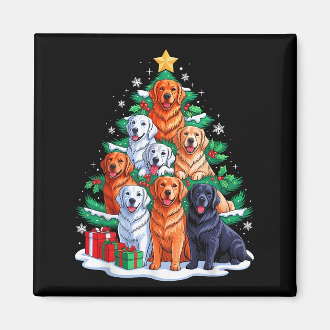 Imán Navidades De Árbol Golden Retriever Xmas Squad Hom (Frente)