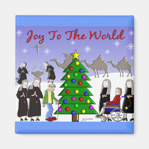 Imán Navidades de arte de las nun regalos de escena
