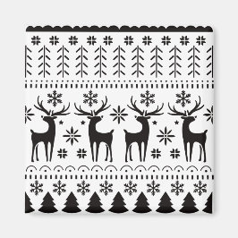 Imán Navidades de arte popular moderno reno