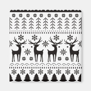 Imán Navidades de arte popular moderno reno