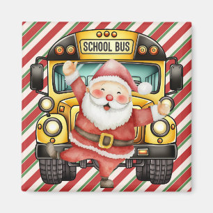 Imán Navidades de autobuses escolares para conductor