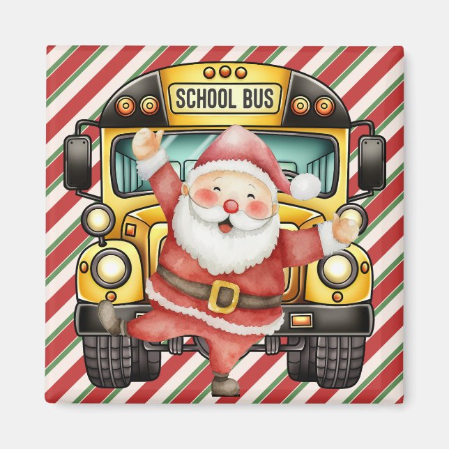 Imán Navidades de autobuses escolares para conductor (Frente)