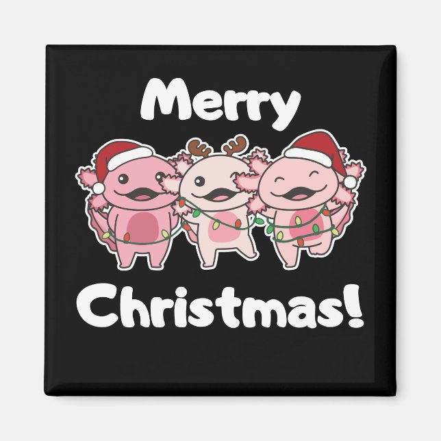 Imán Navidades de Axolotl se burlan de Axolotls Feliz M (Frente)