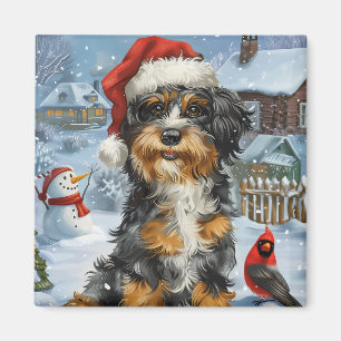 Imán Navidades de Bernedoodle Dog Winter Wonderland