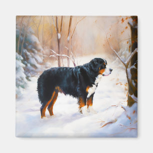 Imán Navidades de Bernese Mountain Let It Snow