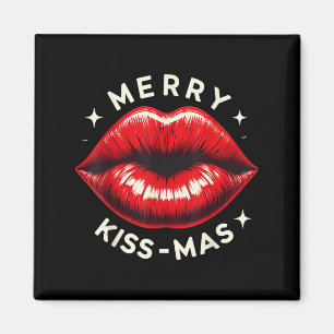 Imán Navidades de Besadas de Feliz Pun Kissmas Kiss