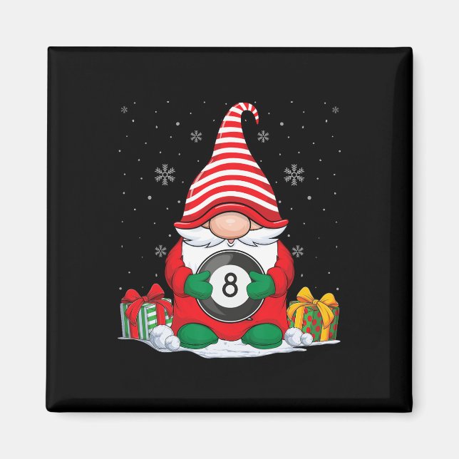 Imán Navidades de Billiard Ball Gnomes Cute Billiard Ba (Frente)