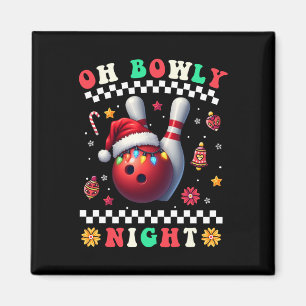 Imán Navidades de boliche Oh Bowly Night Santa Hat Chri