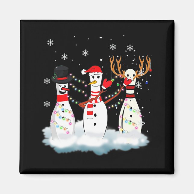 Imán Navidades de boliche Pajama enciende a los renos S (Frente)