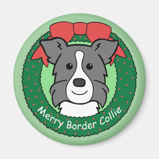 Imán Navidades de Border Collie (Frente)