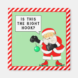 Imán Navidades de boxeo repartiendo regalo de vacacione