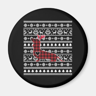 Imán Navidades de búfalos de la placa roja de perro de 