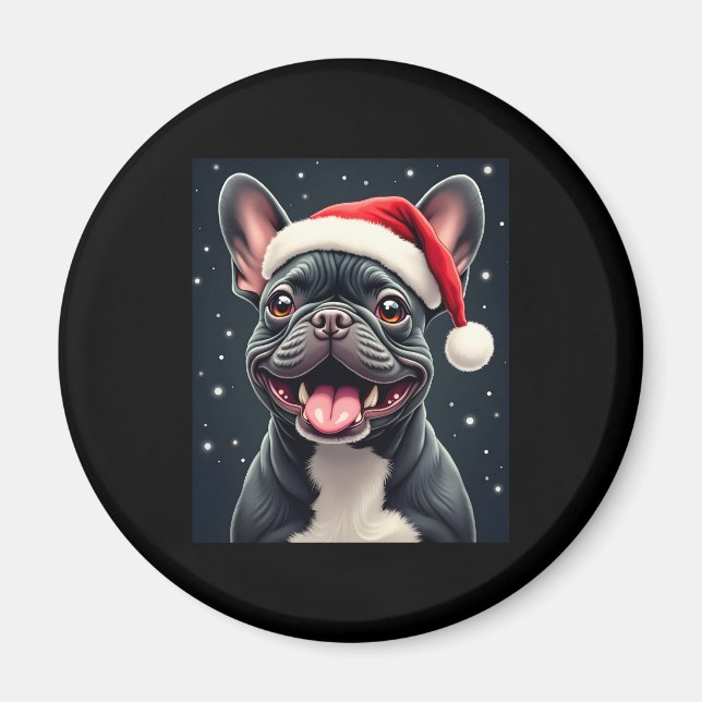 Imán Navidades de Bulldog franceses lanzan camiseta (Frente)