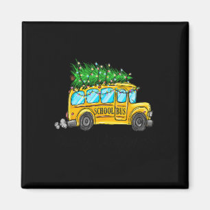 Imán Navidades de bus de escuela amarilla conductores d