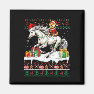 Imán Navidades de caballos de Santa Shiba Inu Sweater L