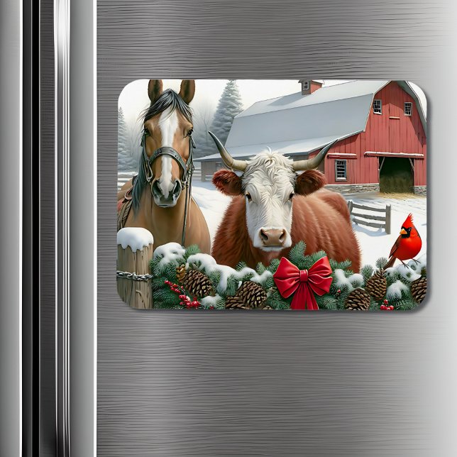 Imán Navidades de caballos y vacas marrones (Subido por el creador)