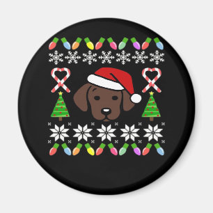 Imán Navidades de cachorros del chocolate Labrador Sant